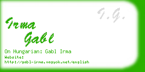 irma gabl business card
